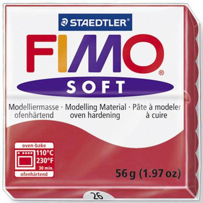 Panetto 57gr Rosso Ciliegia 26 Fimo soft